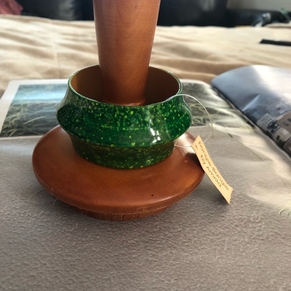 AMRITA SINGH Mottled Painted Light Wood Bangle NWT - Picture 5 of 6